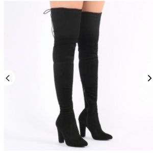 Public Desire Faux Suede Over the Knee Boots